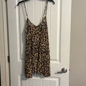 Impressions Leopard Print Spaghetti Strap Dress